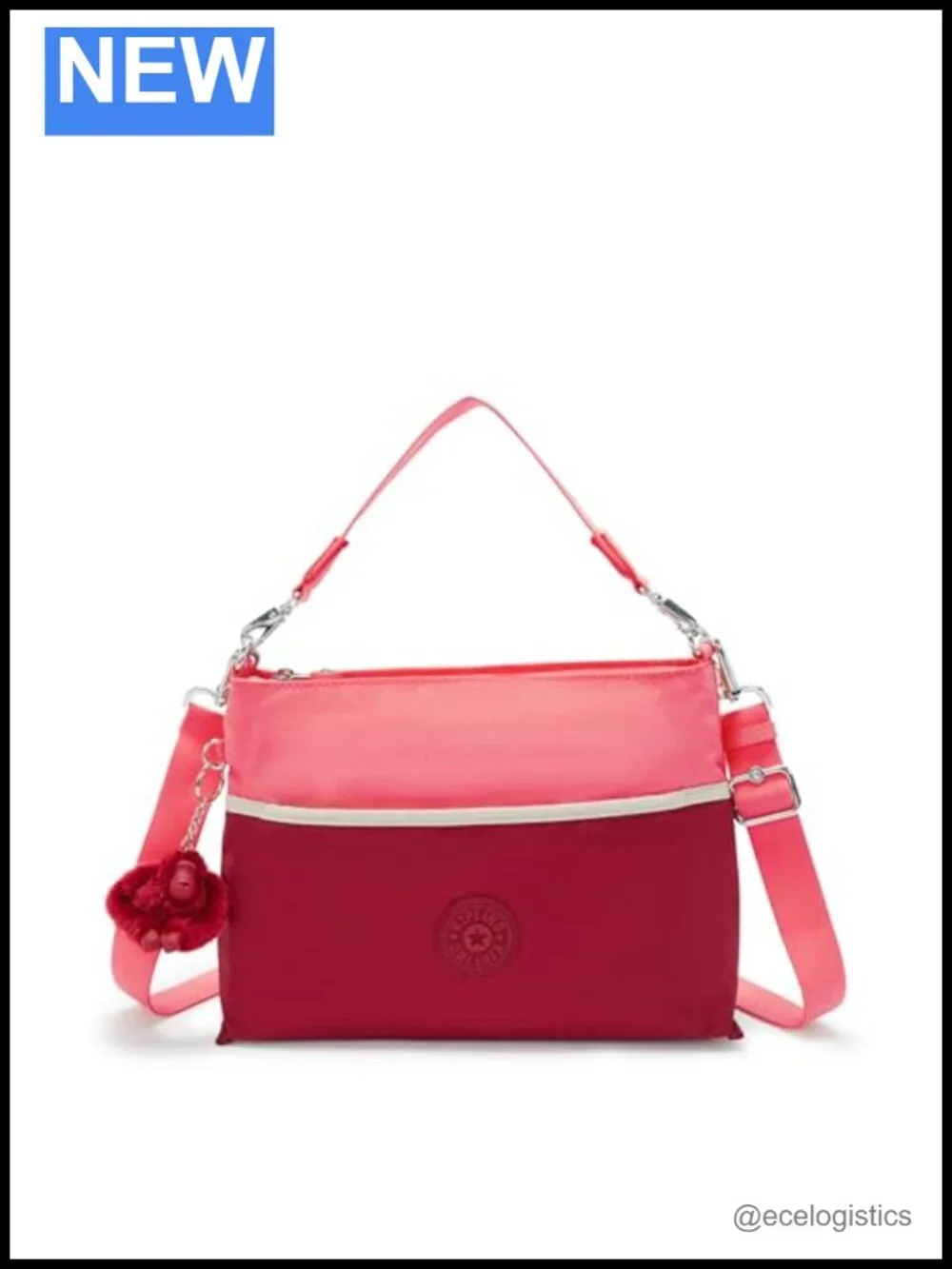 Nylon Hobo Shoulder Bag with Zipper, Lightweight, 2 Compartments